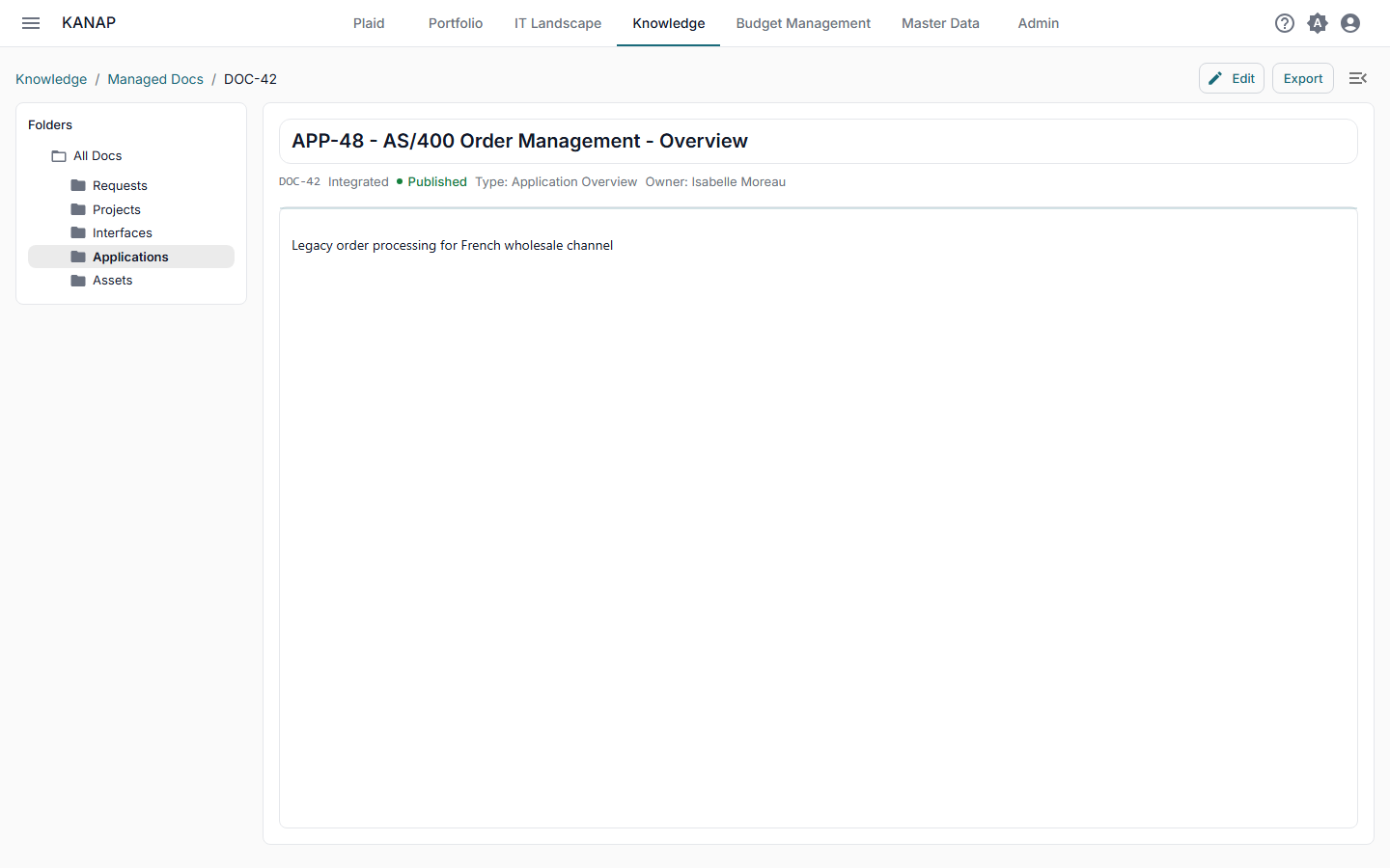 Document review panel with status chips